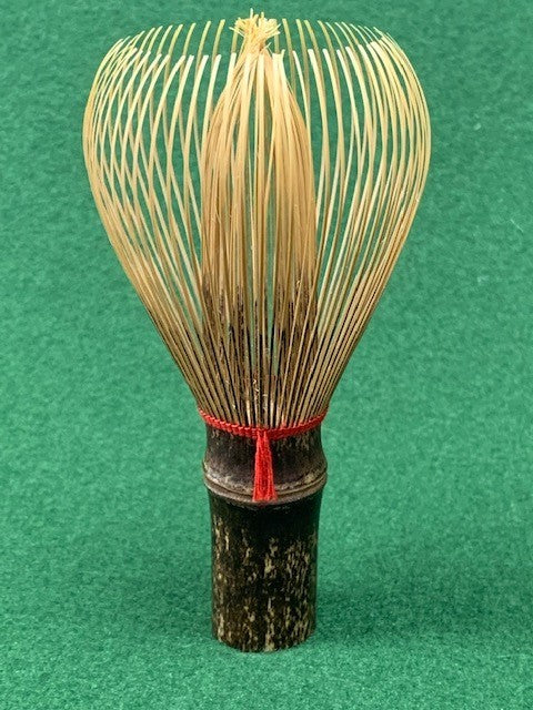 Black Bamboo Matcha Tea Whisk (Chasen) (Red Thread) — Takayama Chasen by Kubo Sabun