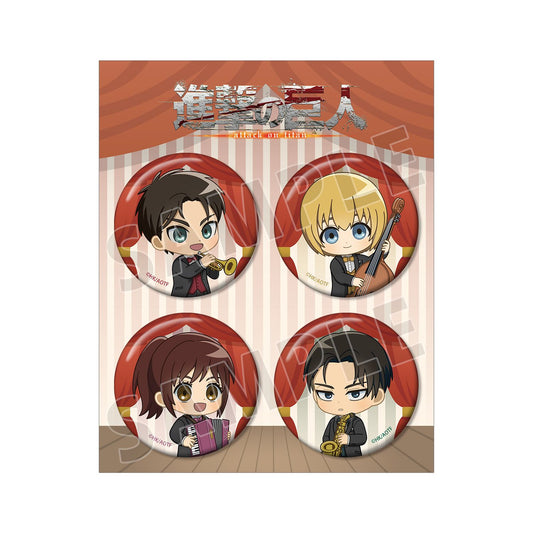 Attack on Titan Chibi Character Jazz ver. Can Badge Set of 4 ver.A - arma bianca