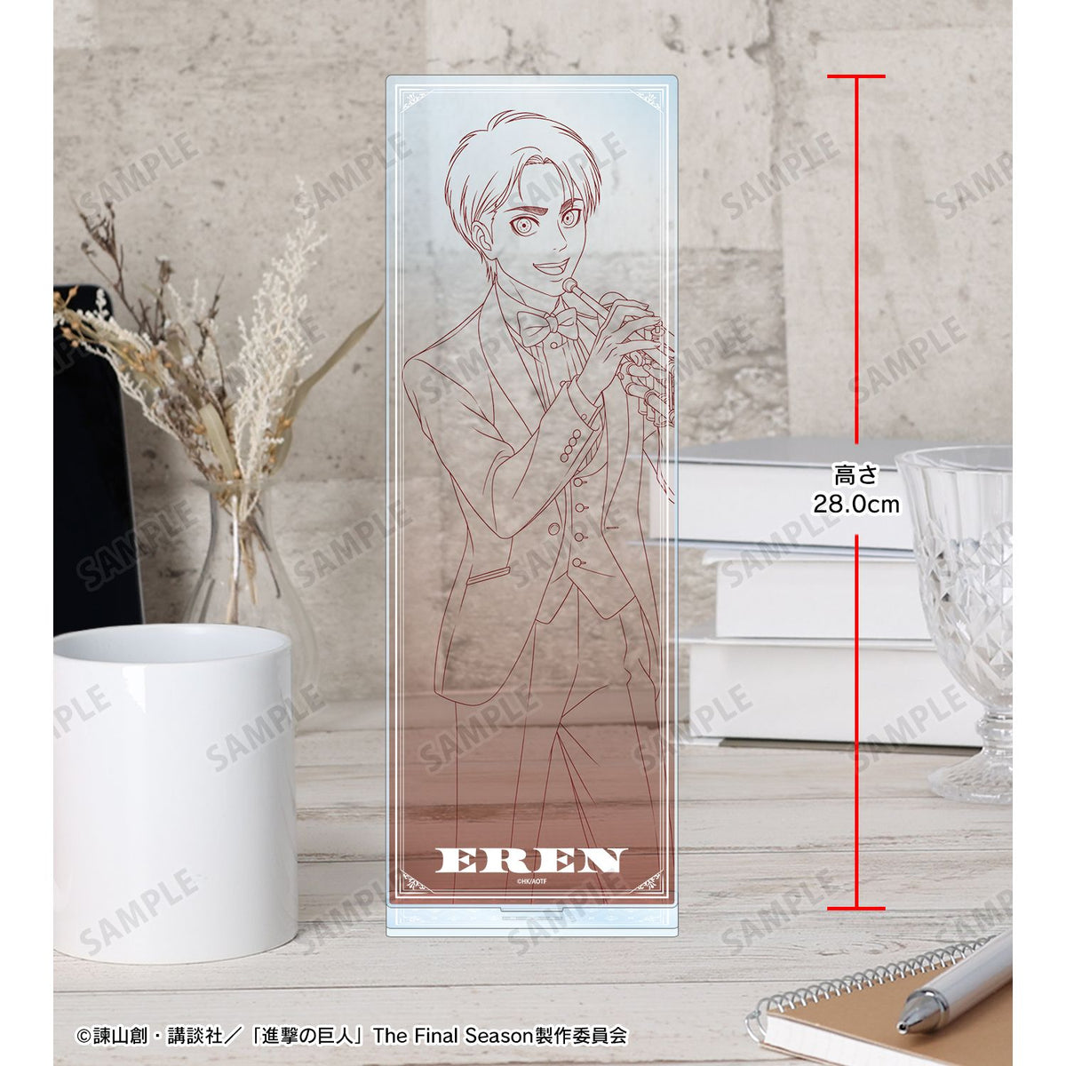 Attack on Titan Original Illustration Jazz Line Art ver. Extra Large Acrylic Stand Eren - arma bianca