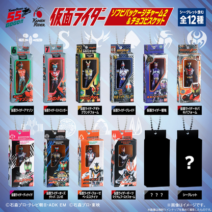 BANDAI Candy Kamen Rider Sofubi Package Charm 2 & Choco Biscuit (Kamen Rider)
