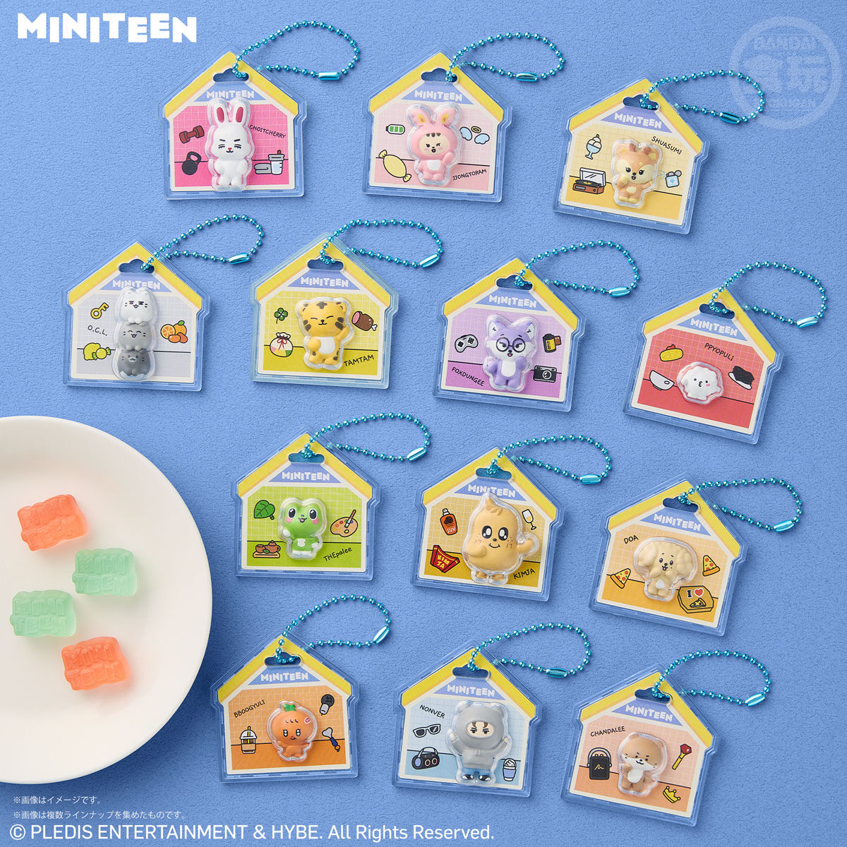 BANDAI Candy MINITEEN Package Charm & Gummies