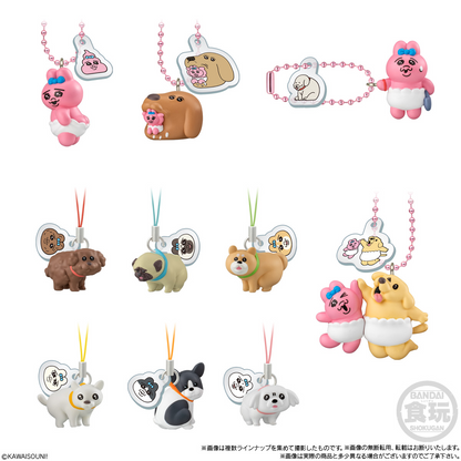 BANDAI Candy Opantsuu Usagi and Wan-ko Mascot with Biscuit