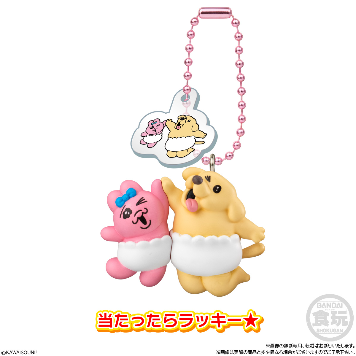 BANDAI Candy Opantsuu Usagi and Wan-ko Mascot with Biscuit