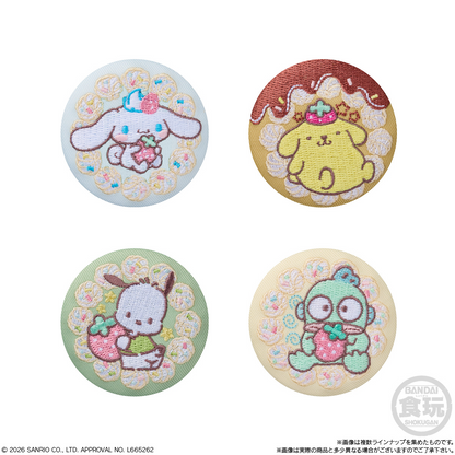 BANDAI Candy Sanrio Characters Embroidered Can Badge Biscuit 4