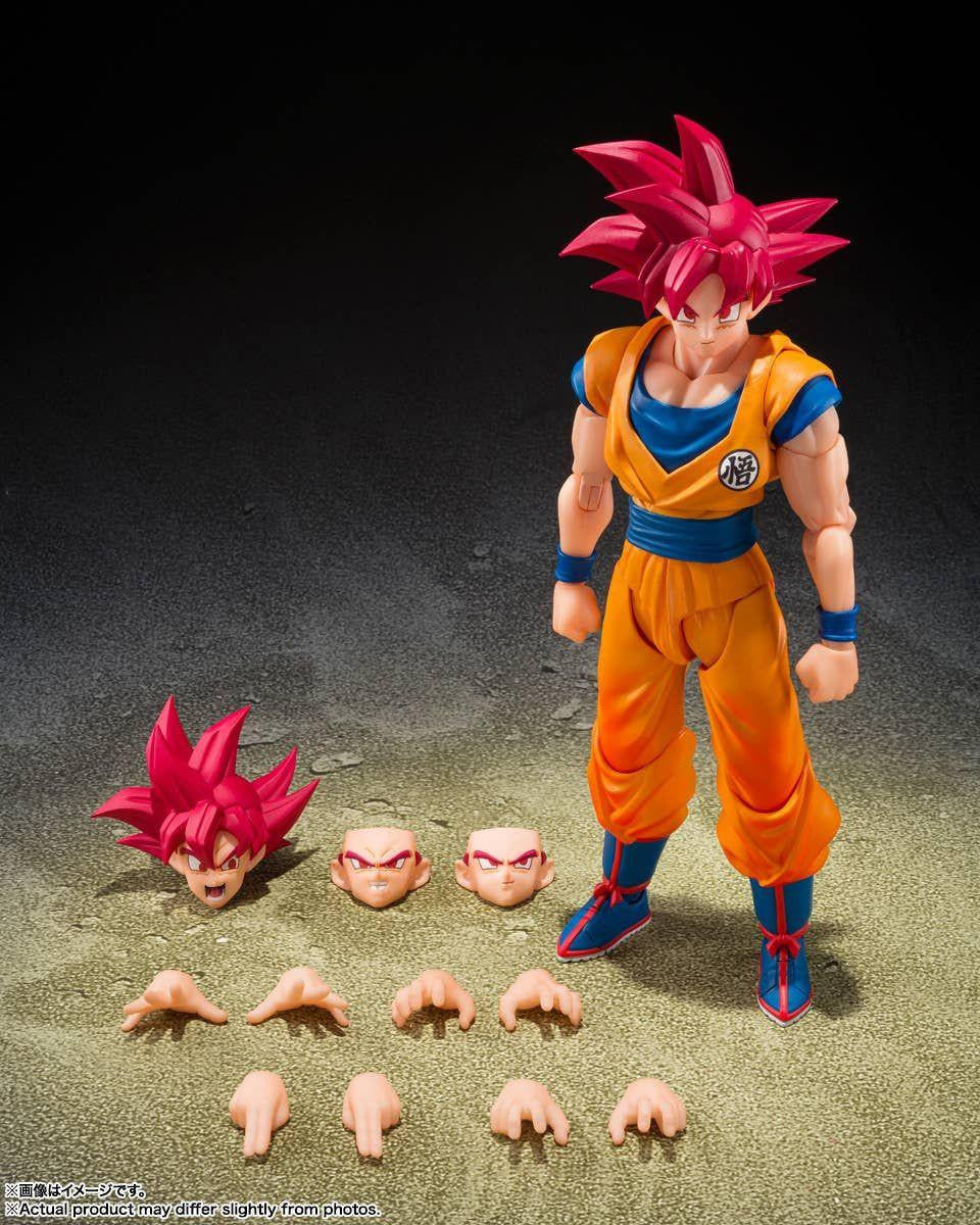 Bandai S.H.Figuarts Super Saiyan God Son Goku (Kami no Ki o Matoishi Sugata) (Completed) (Dragon Ball)