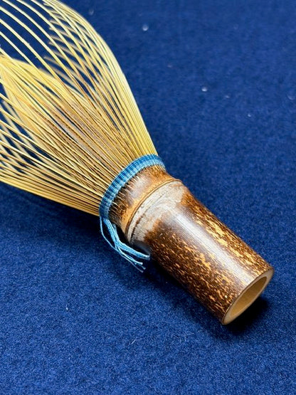 Black Bamboo Matcha Tea Whisk (Chasen) (Blue Thread) — Takayama Chasen