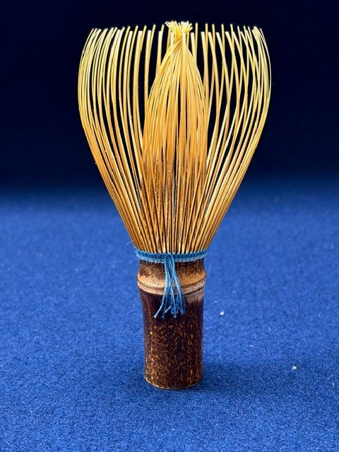 Black Bamboo Matcha Tea Whisk (Chasen) (Blue Thread) — Takayama Chasen