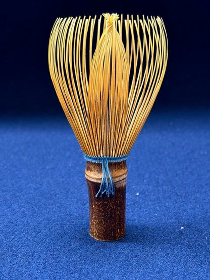 Black Bamboo Matcha Tea Whisk (Chasen) (Blue Thread) — Takayama Chasen