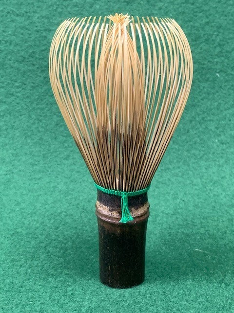 Black Bamboo Matcha Tea Whisk (Chasen) (Green Thread) — Takayama Chasen by Kubo Sabun