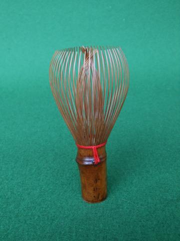 Celebration Finest-Grade Smoked Bamboo Matcha Tea Whisk (Chasen) (Red Thread) — Takayama Chasen by Kubo Sabun