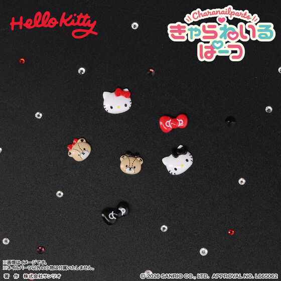 Character Nail Parts Hello Kitty Red & Black Assortment (Sanrio Characters) - LIFESTYLE BANDAI