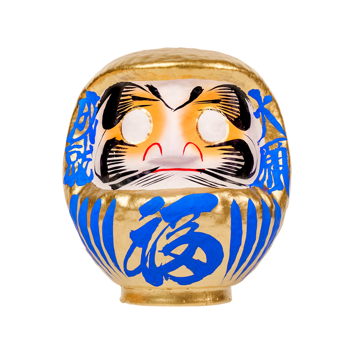 Daimonya Gold Daruma 15cm Blue