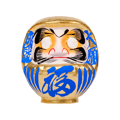 Daimonya Gold Daruma 15cm Blue