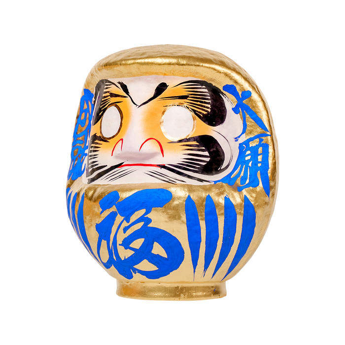 Daimonya Gold Daruma 15cm Blue