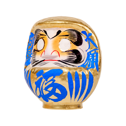 Daimonya Gold Daruma 15cm Blue
