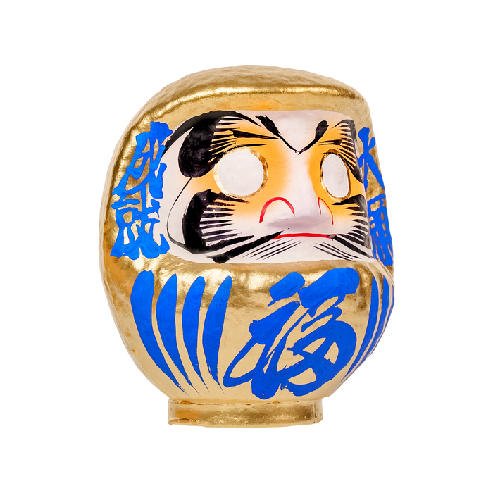Daimonya Gold Daruma 15cm Blue