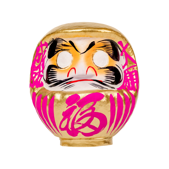 Daimonya Gold Daruma 15cm Pink