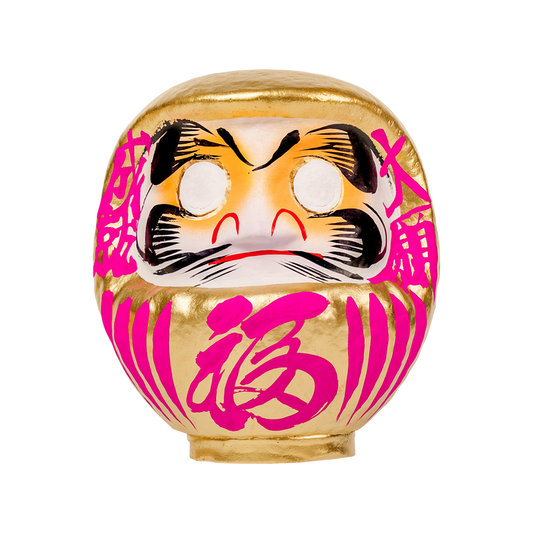 Daimonya Gold Daruma 15cm Pink