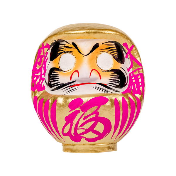Daimonya Gold Daruma 15cm Pink
