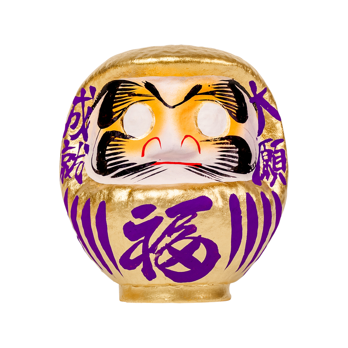 Daimonya Gold Daruma 15cm Purple