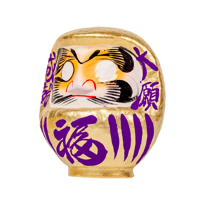 Daimonya Gold Daruma 15cm Purple