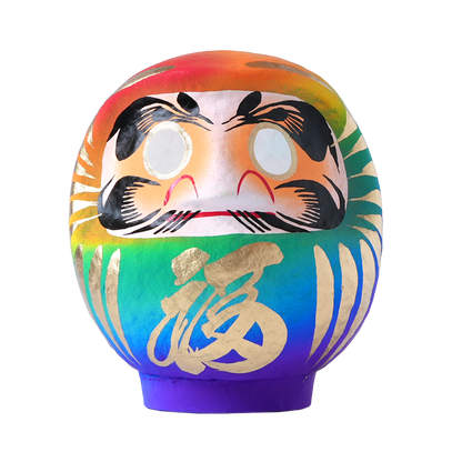 Daimonya Happy Rainbow Daruma 12cm