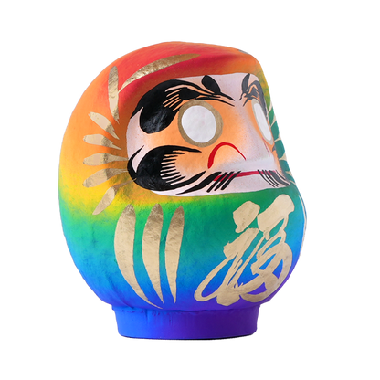 Daimonya Happy Rainbow Daruma 12cm