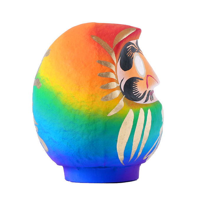 Daimonya Happy Rainbow Daruma 12cm