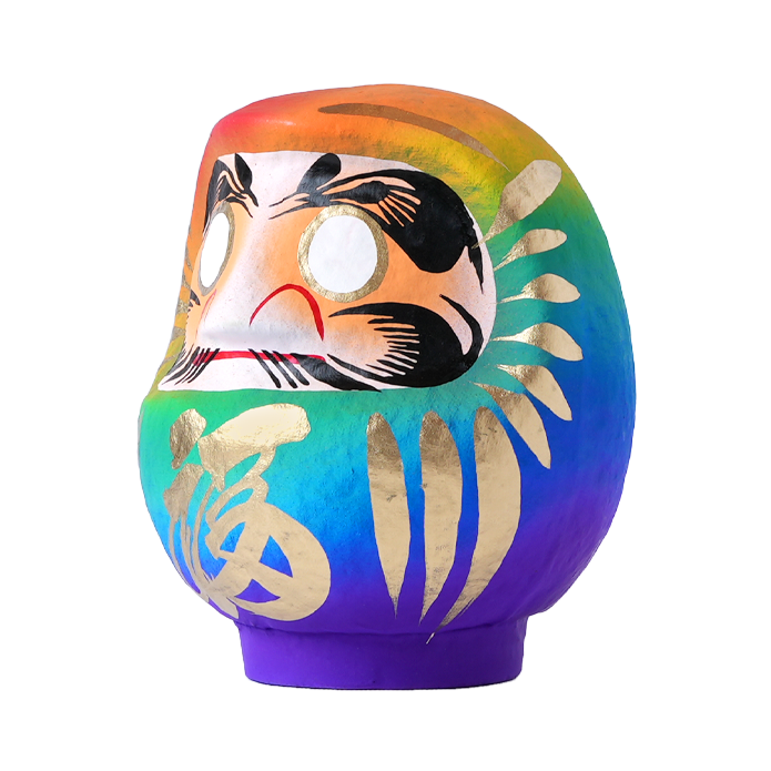 Daimonya Happy Rainbow Daruma 12cm