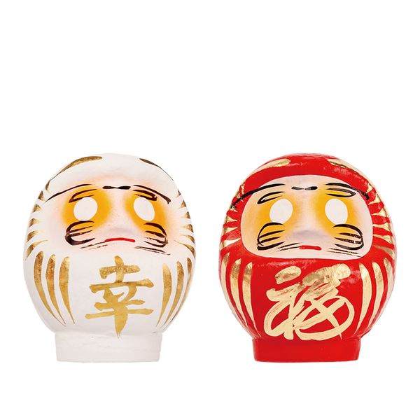 Daimonya Small Happiness Daruma (White/Red)