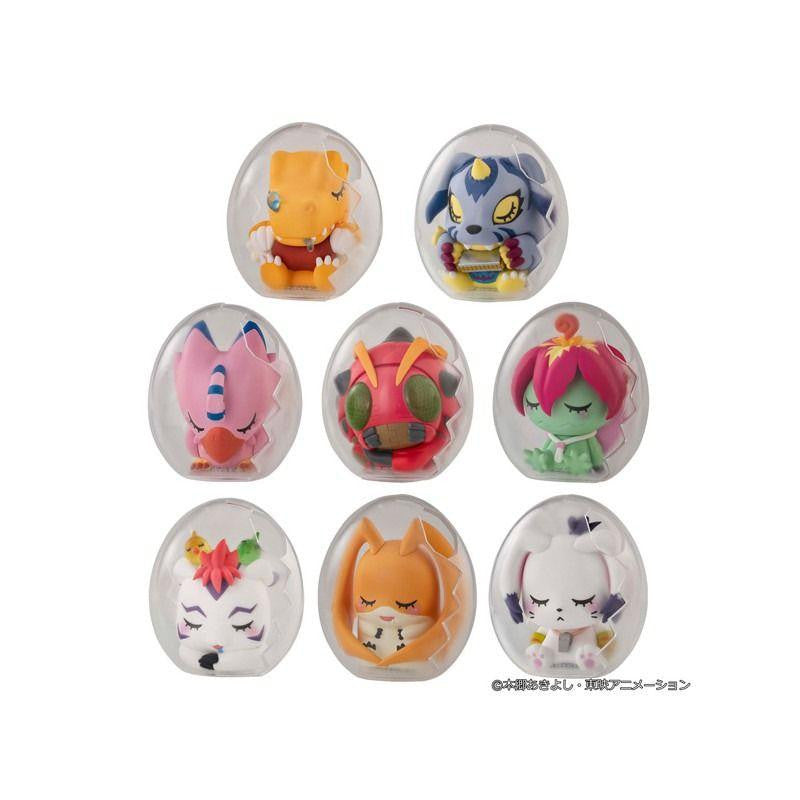Digital Monster MEGA EGG FIGURE Digimon Adventure Oyasumi Digicolle! (Set of 8) - MegaHouse