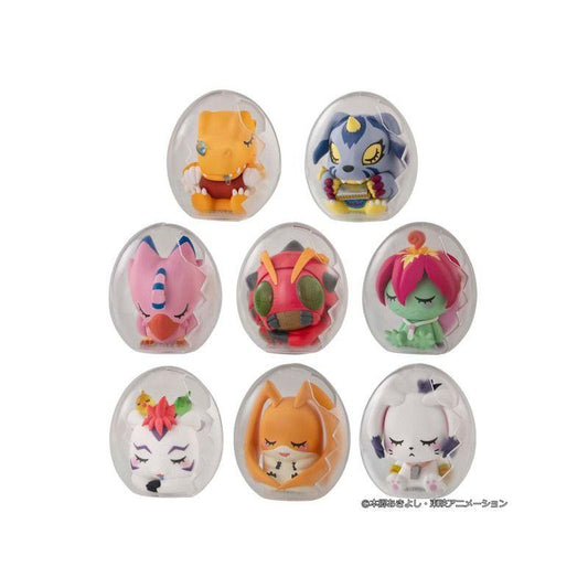 Digital Monster MEGA EGG FIGURE Digimon Adventure Oyasumi Digicolle! (Set of 8) - MegaHouse