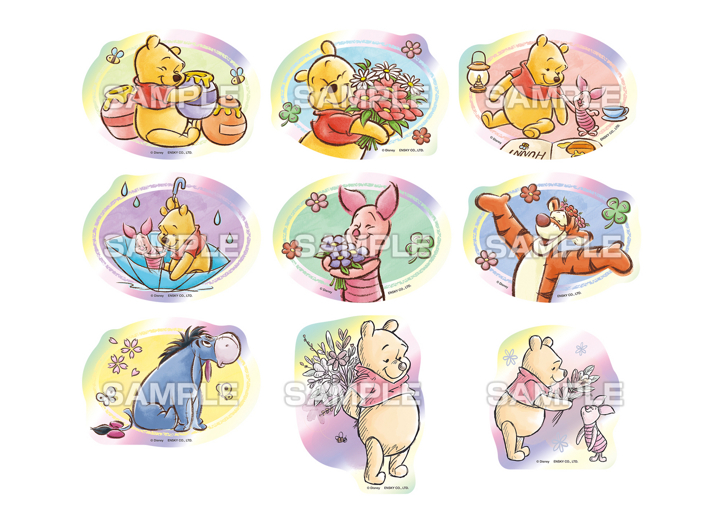 Ensky Winnie the Pooh Character Cut Sticker Gum (Disney)