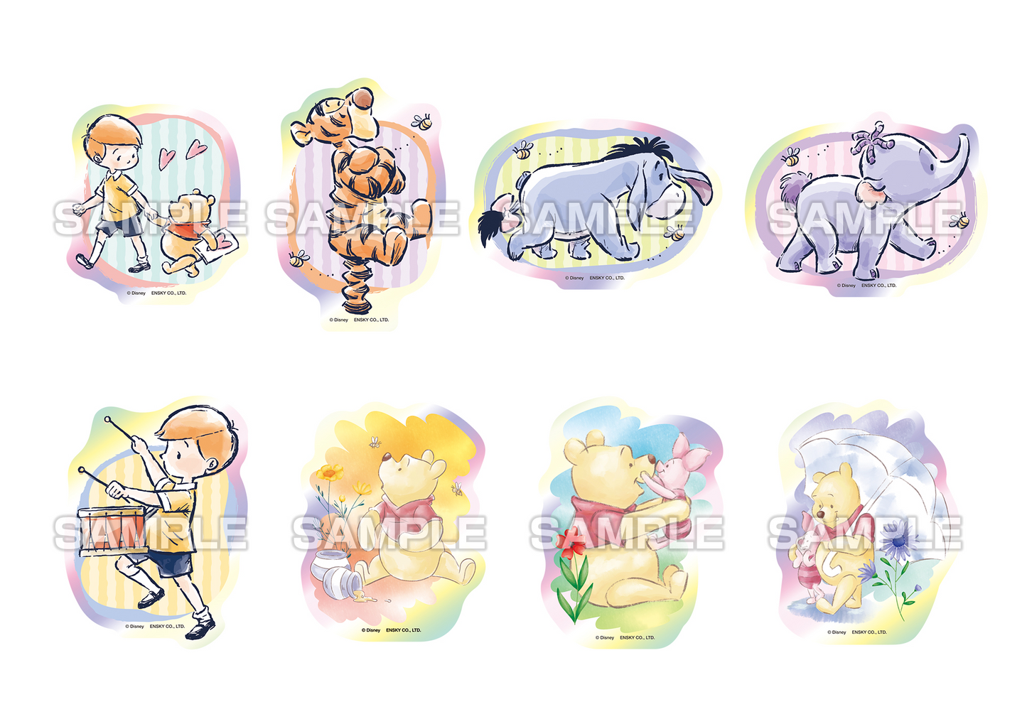 Ensky Winnie the Pooh Character Cut Sticker Gum (Disney)