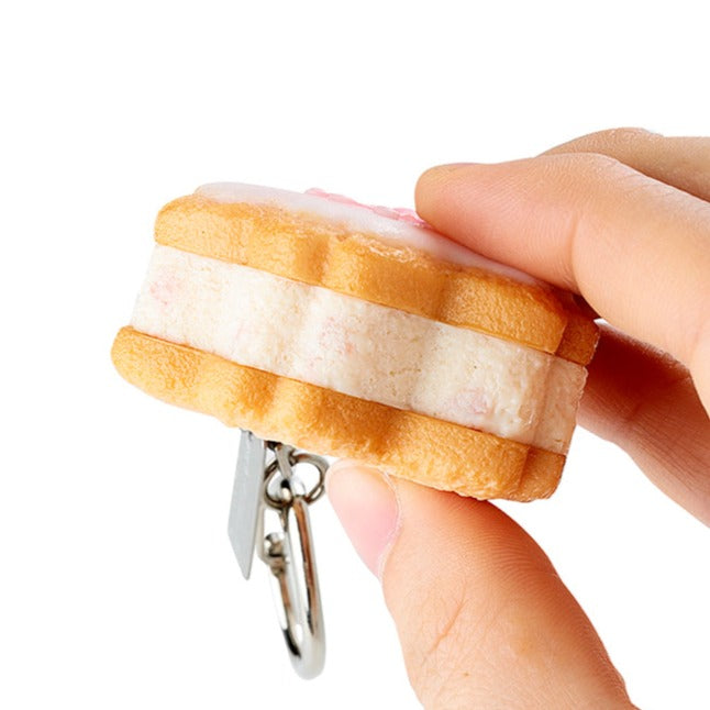 Fake Food / Cherry Blossom Cookie Sandwich / Key Ring