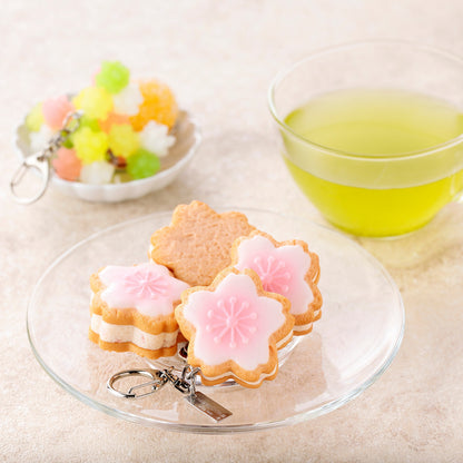 Fake Food / Cherry Blossom Cookie Sandwich / Key Ring