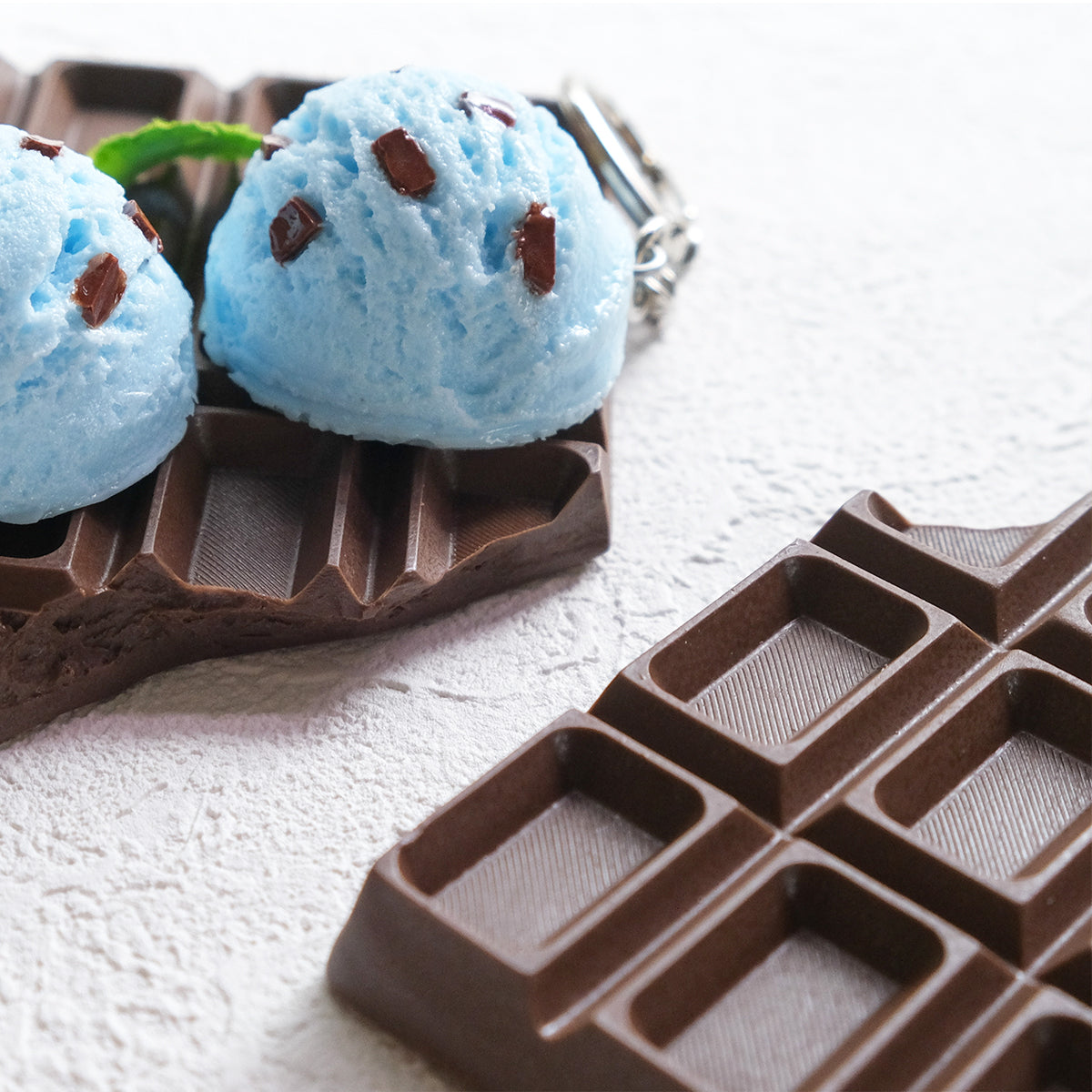 Fake Food / Choco Mint Ice Cream / Key Ring