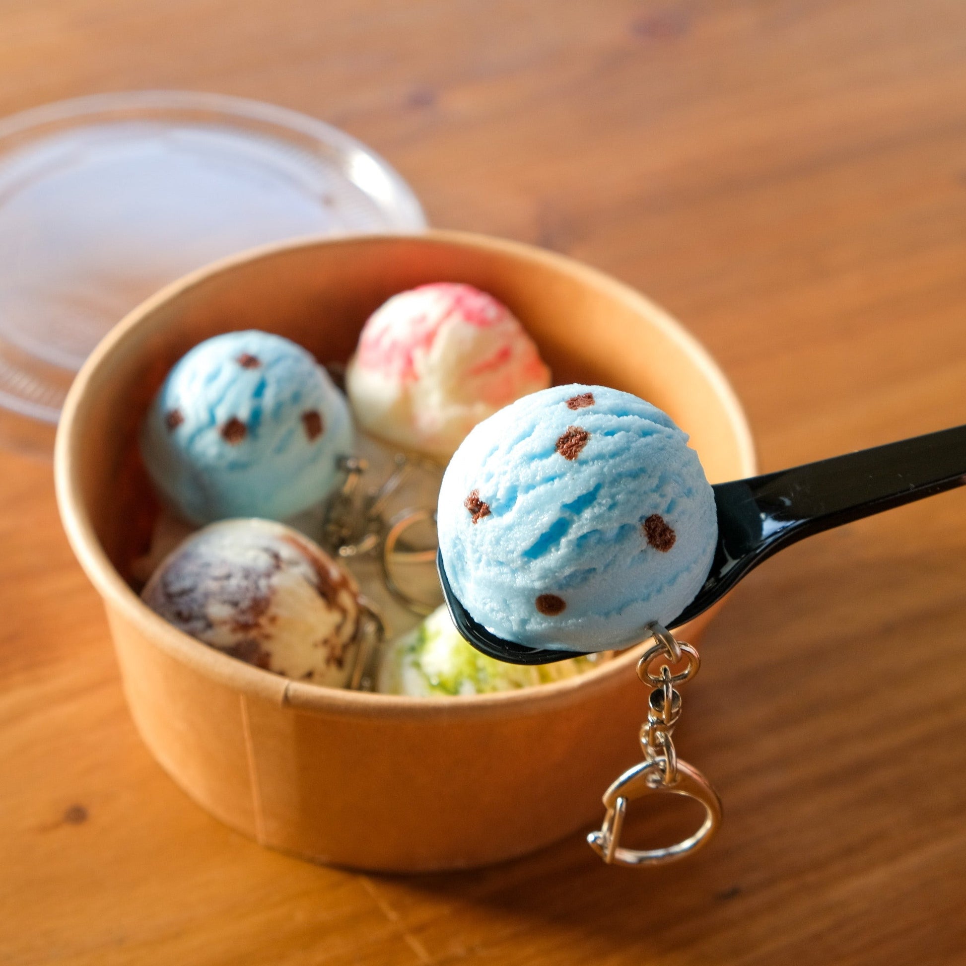 Fake Food / Choco Mint Ice Cream / Key Ring