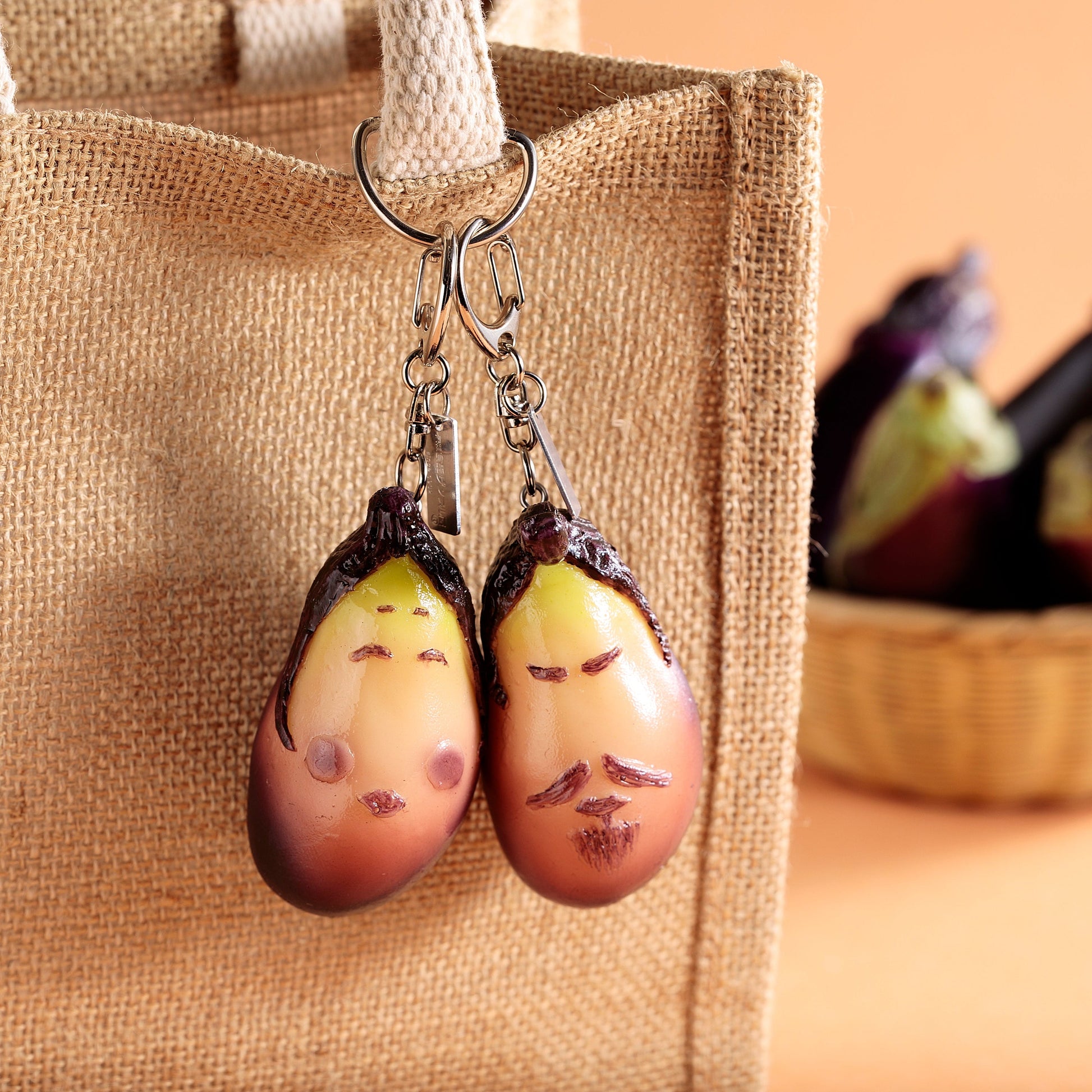 Fake Food / Chonmage Small Eggplant, Shogun / Key Ring