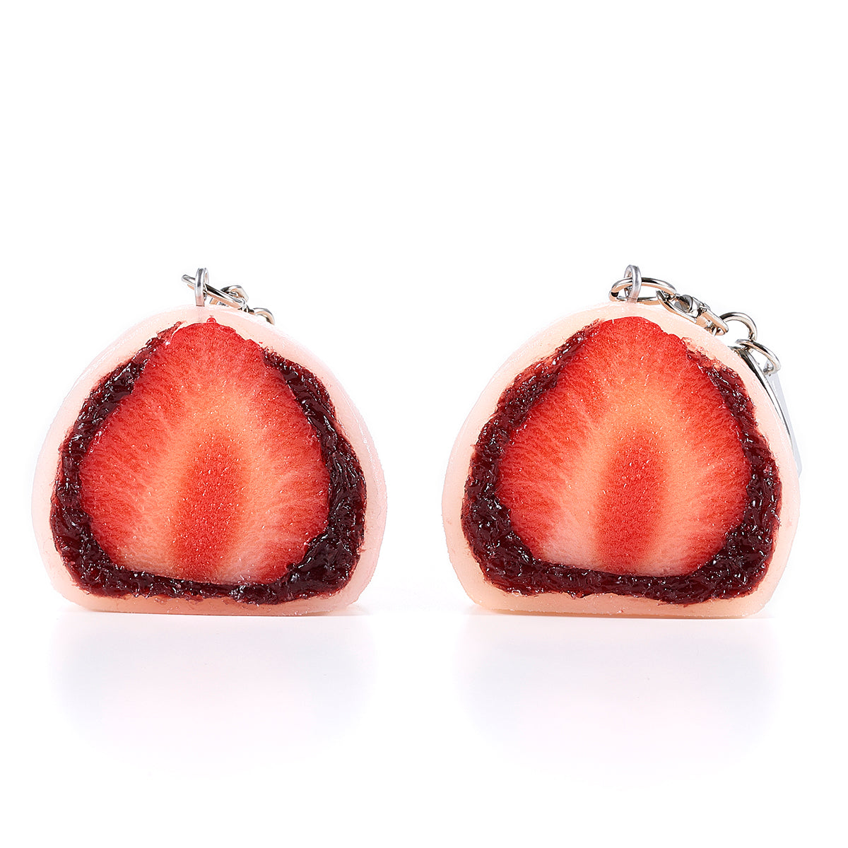 Fake Food / Large Strawberry Daifuku / Key Ring