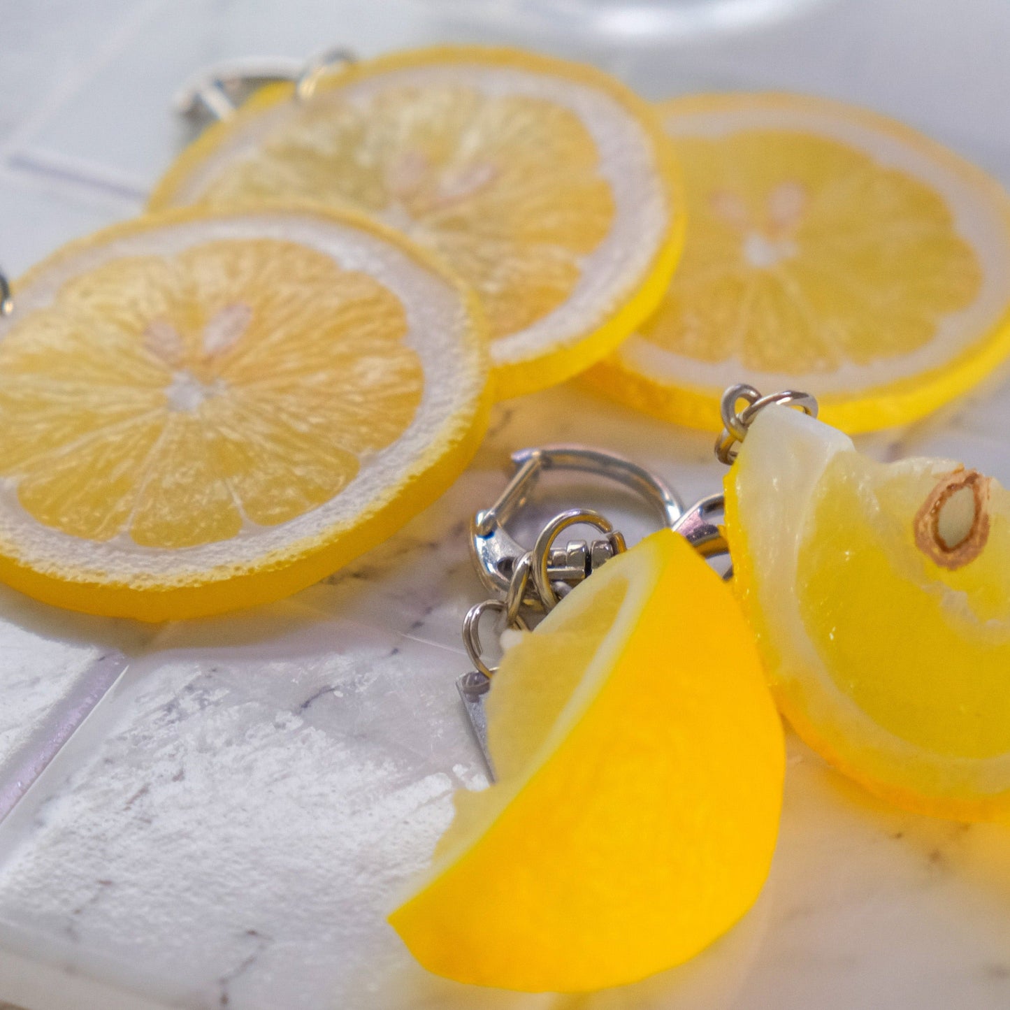 Fake Food / Lemon Slices / Key Ring