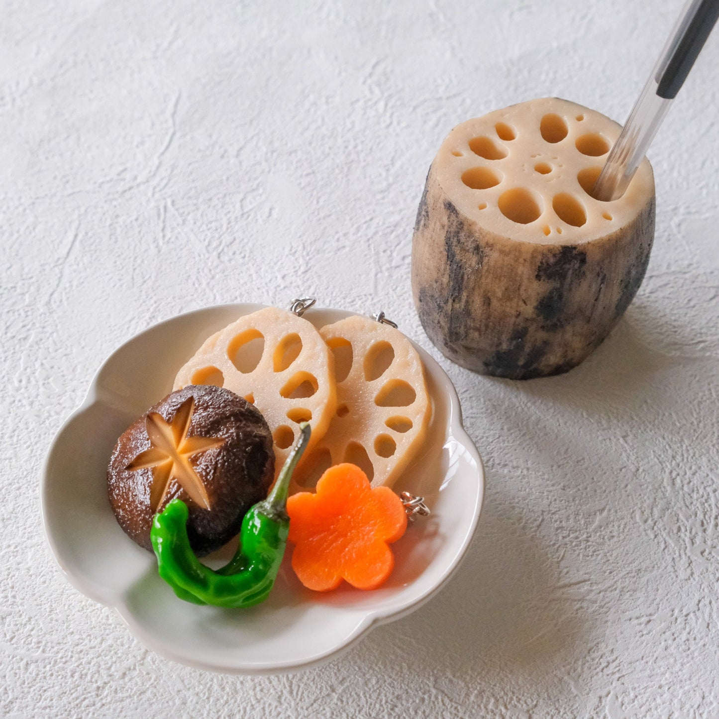 Fake Food / Lotus Root Slices / Key Ring
