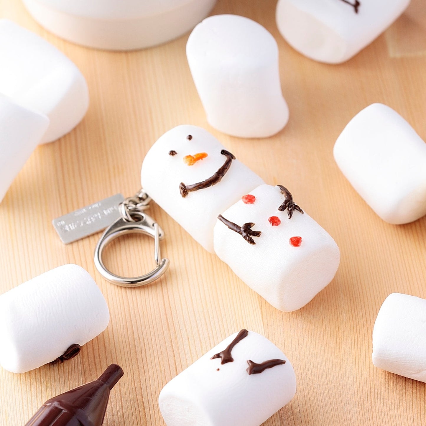 Fake Food / Marshmallow Snowman / Key Ring