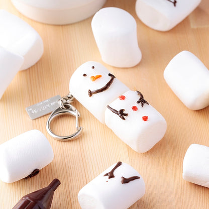 Fake Food / Marshmallow Snowman / Key Ring