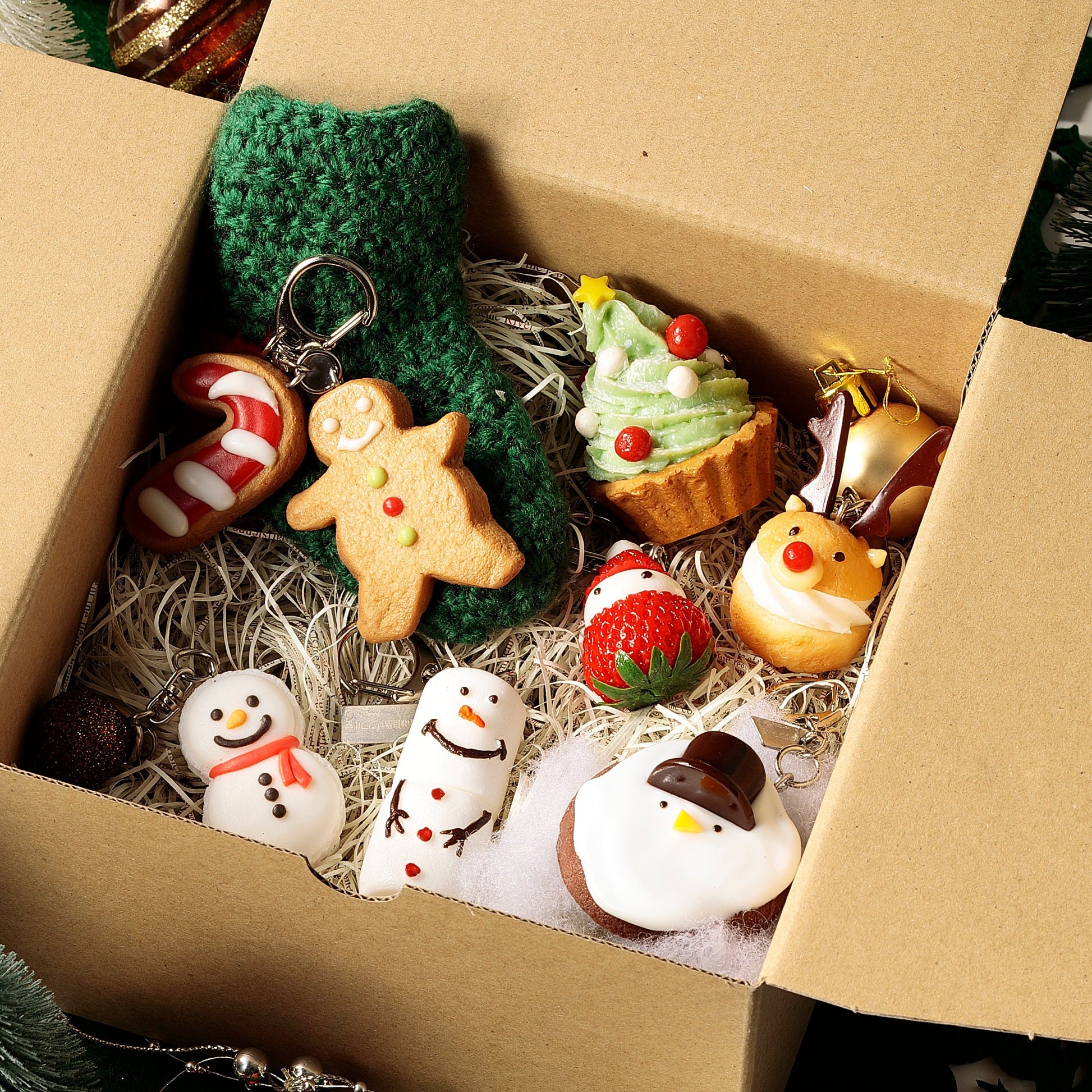 Fake Food / Marshmallow Snowman / Key Ring