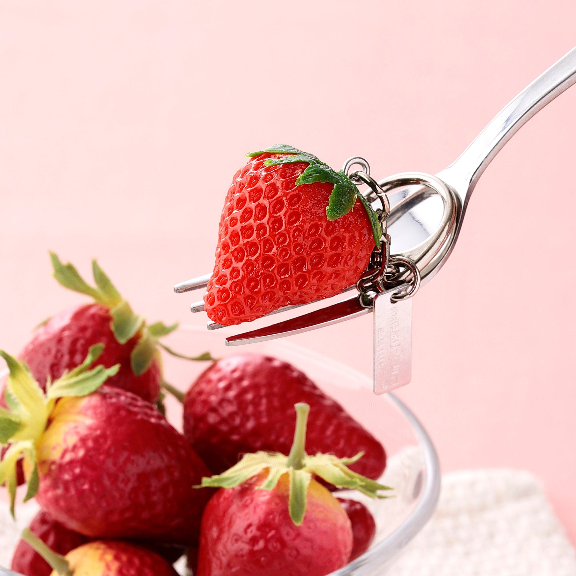 Fake Food / Ripe Strawberries / Key Ring