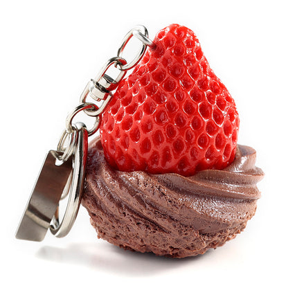 Fake Food / Strawberries for Chocolate Cake (Eat-It-First) / Key Ring
