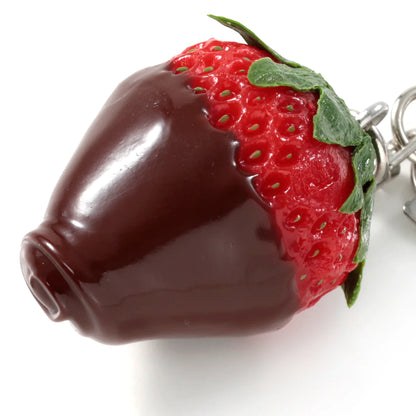 Fake Food / Strawberry With Milk Chocolate / Key Ring