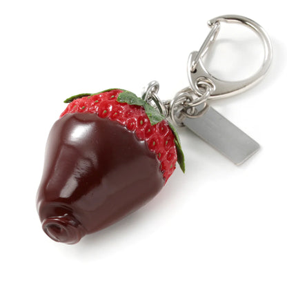 Fake Food / Strawberry With Milk Chocolate / Key Ring