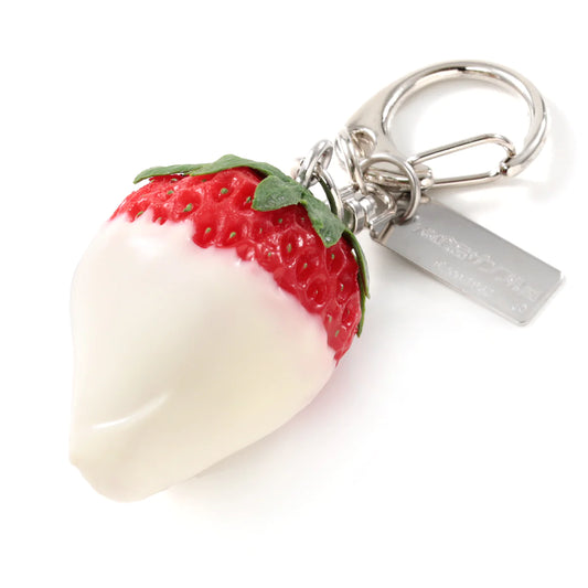 Fake Food / Strawberry With White Chocolate / Key Ring